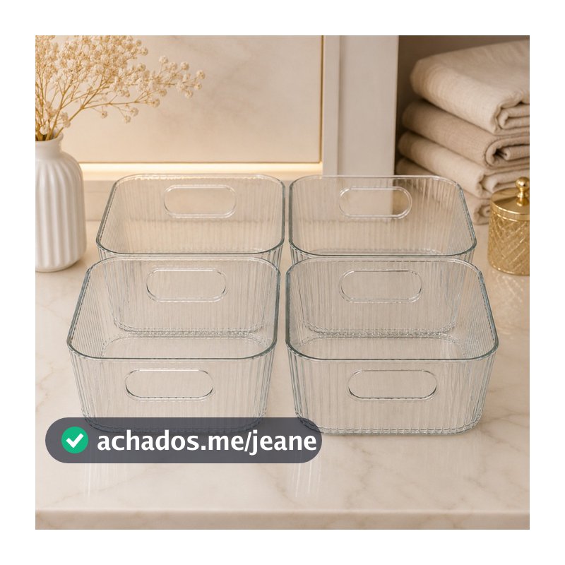 Kit Caixas Decorativas Transparente Organizador Multiuso