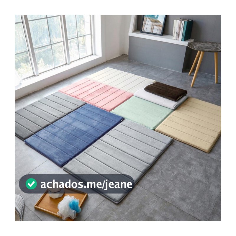Tapete De Banheiro Soft Macio Secagem Rápida 60x40cm Paralelepípedo ou Listra