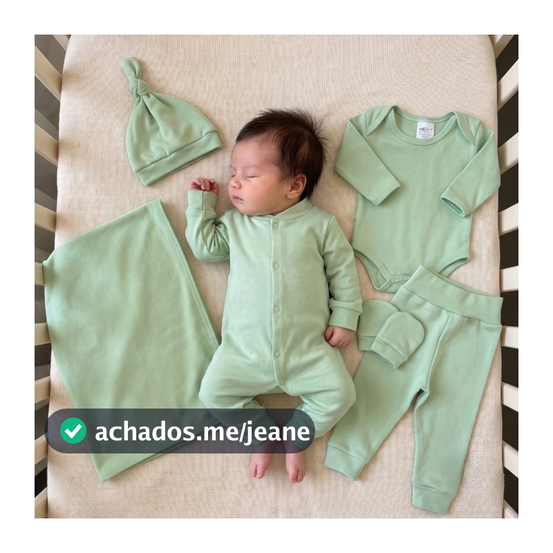 Kit Maternidade Menina Menino 100% Algodão Completo - Conjunto Bebê Feminino e Masculino 06 Peças