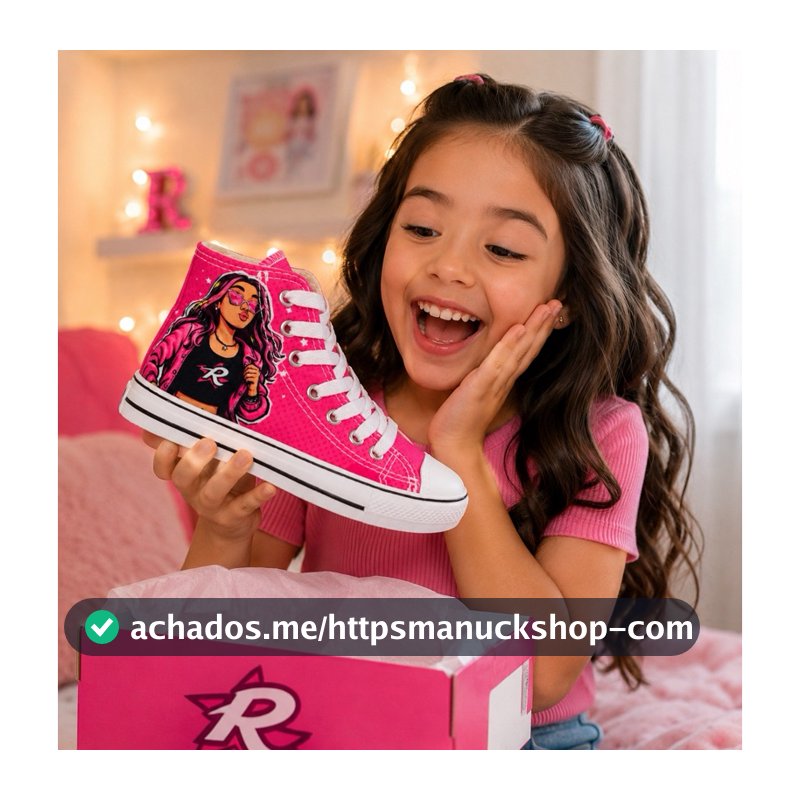 tênis Emilly Vick sapato infantil rosa all star cano alto escola dos rosas sapato
