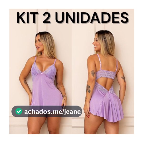 Kit 2 Camisola Sexy Renda | Costa Nua | Pijama Sensual | Roupa de Dormir Sexy | Sem bojo