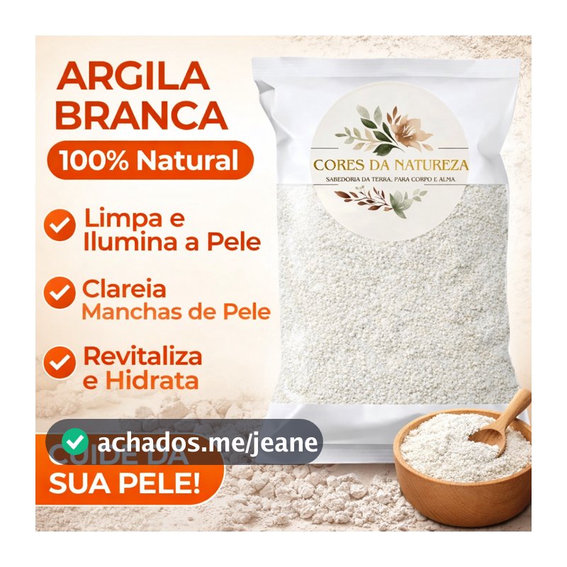 Argila Branca Clareadora em pó 100% Pura