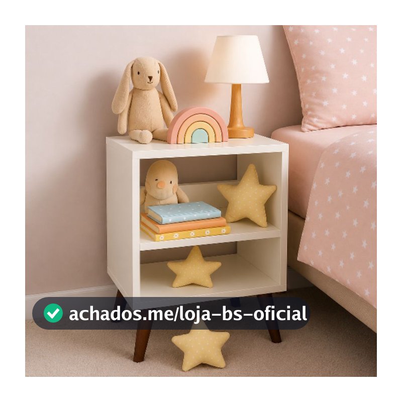 Mesa de cabeceira retro MDF branco | criado mudo, nicho prateleira - Ideal para espaços pequenos