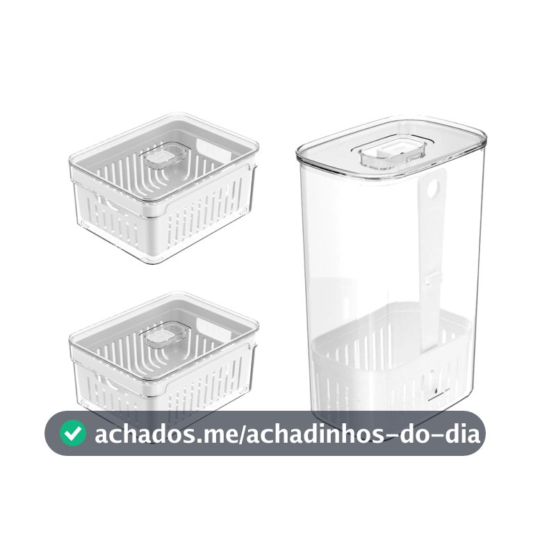 Kit 2 Organizadores com Cesto 2,2L + Organizador de Temperos 2,3L KTE145 - Ou