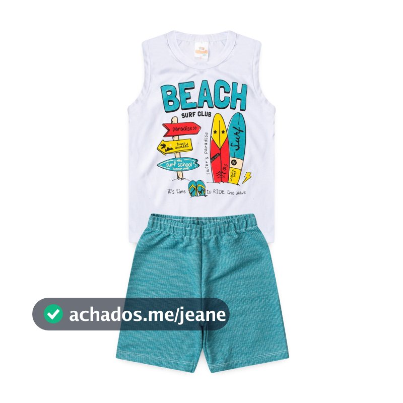 Conjunto Regata Preta Bermuda Militar de Verão Infantil  Masculino Tam 1 ao 14
