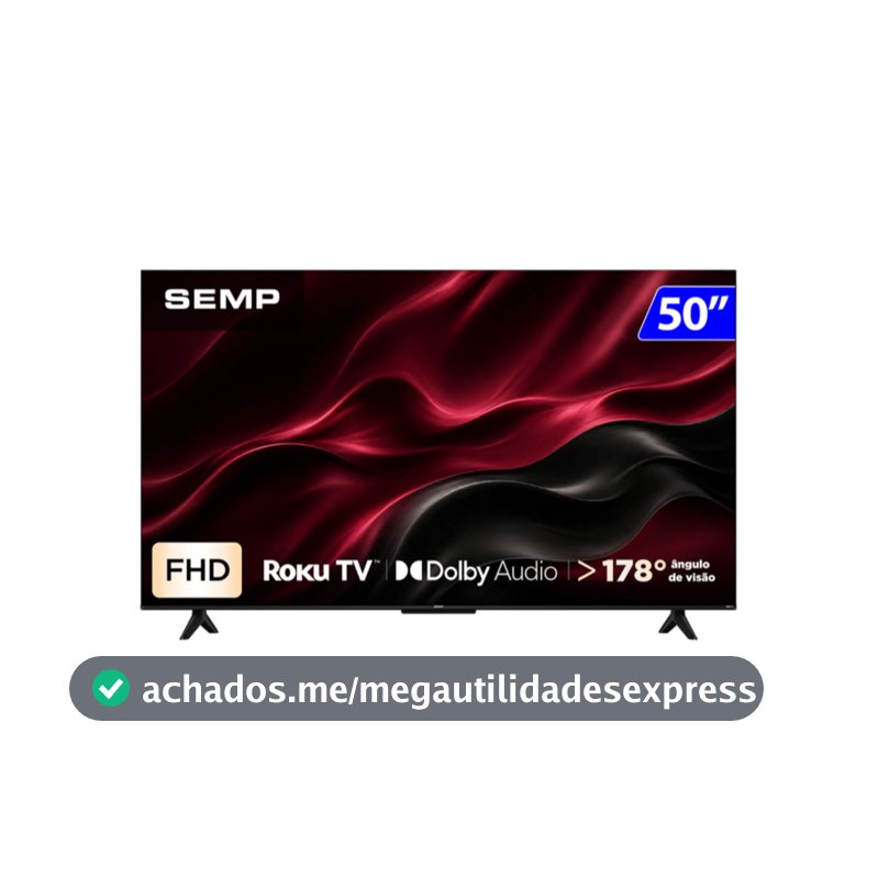 Smart TV Semp 50" LED Full HD Roku TV - 50S42R