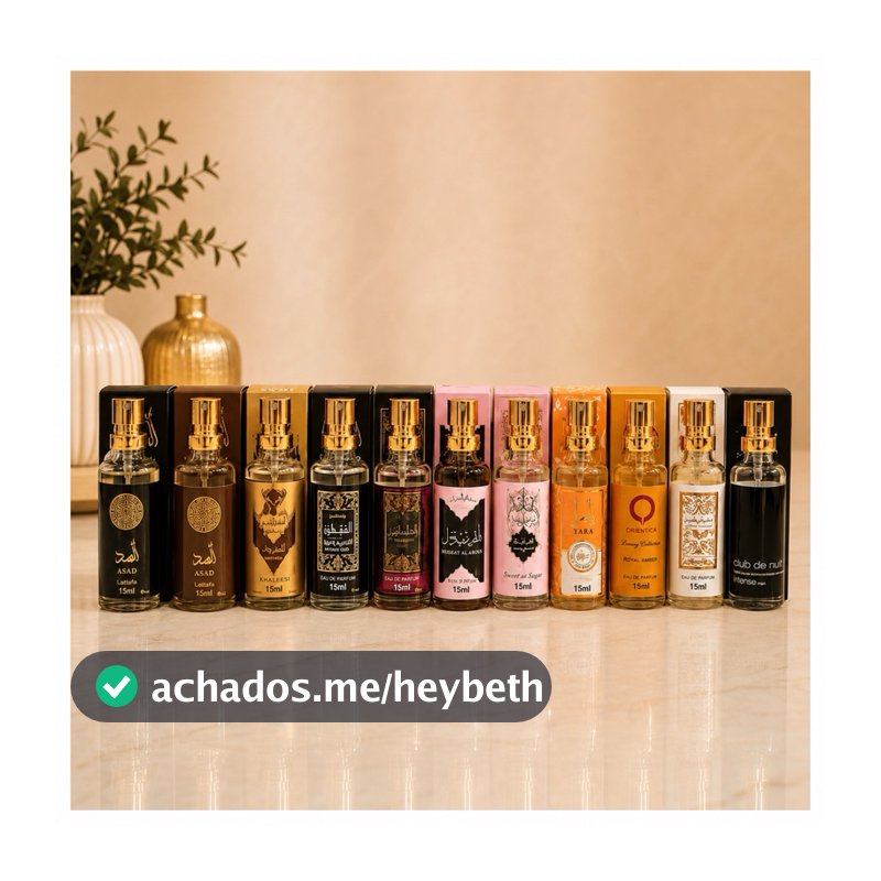 Kit 10 Mini Perfumes Feminino e Masculino 15ml Fragrâncias Variadas Portáteis