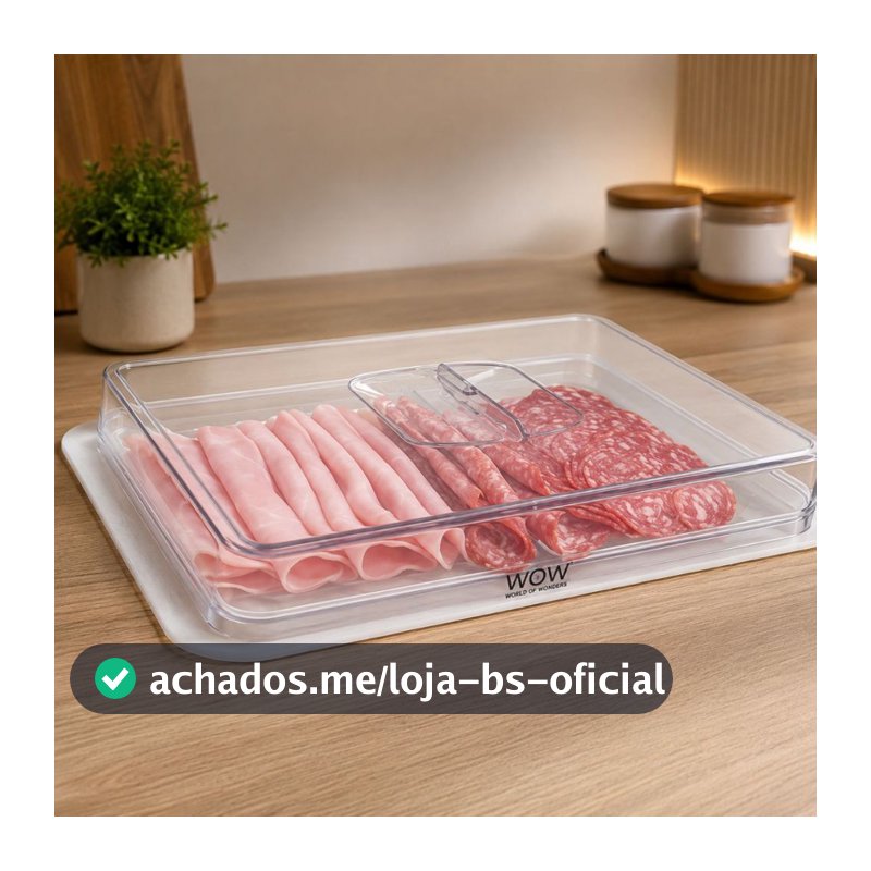 Pote Porta Frios Presunto Queijo Acrílico Branco
