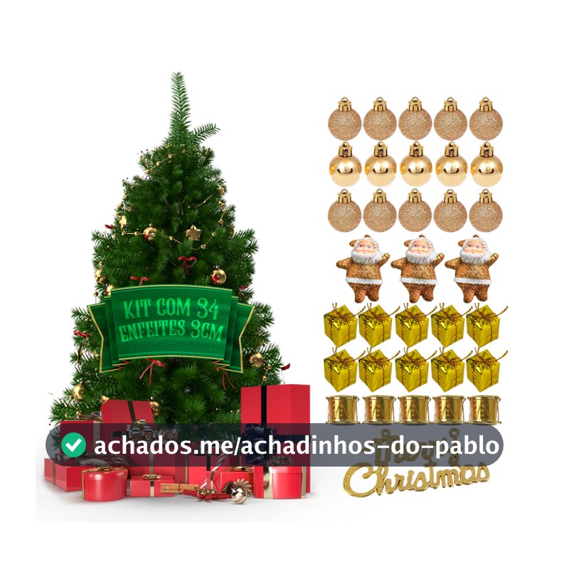 Kit 34 Enfeites Natalinos Decoração Festão Arvore de Natal Guirlanda Premium