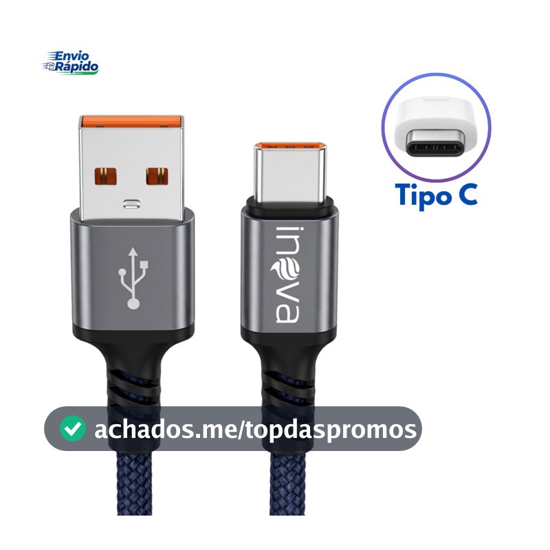Cabo Tipo C Reforçado 2 Metros – Carregamento Rápido Compatível Xiaomi
