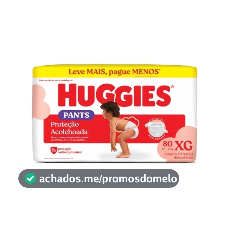 Fralda Huggies Máxima Proteção Roupinha Xg Max 80 Unidades