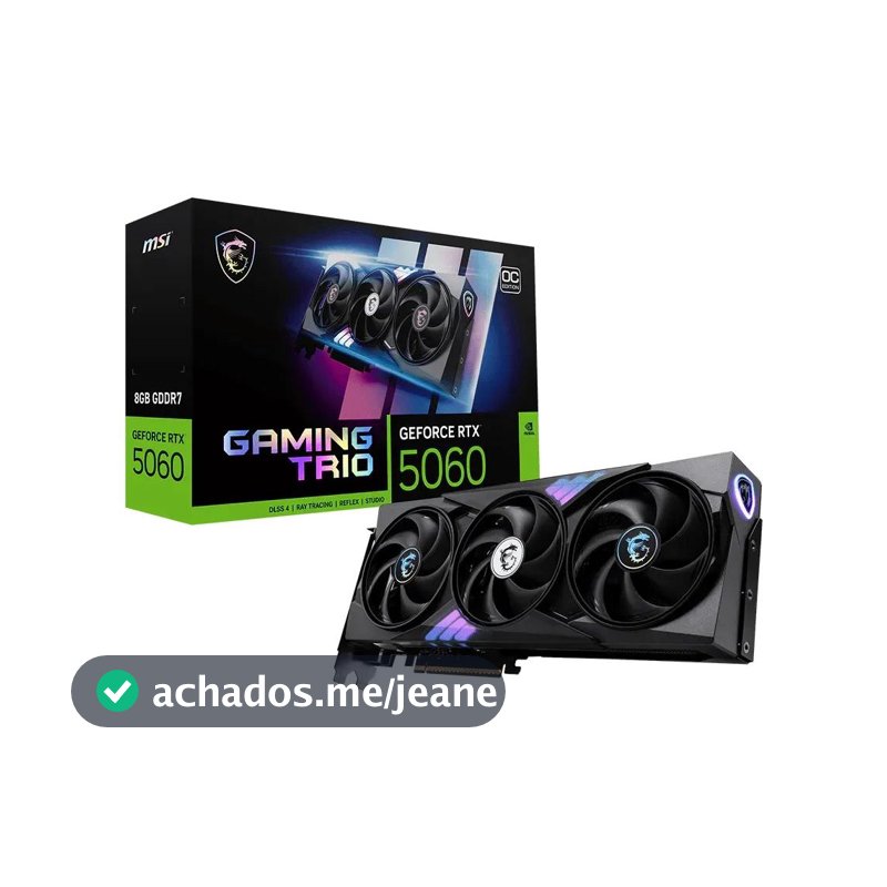 Placa de Vídeo NVIDIA GeForce MSI RTX5060 Gaming Trio Oc 8gb Gddr7 128 Bits - 912-V537