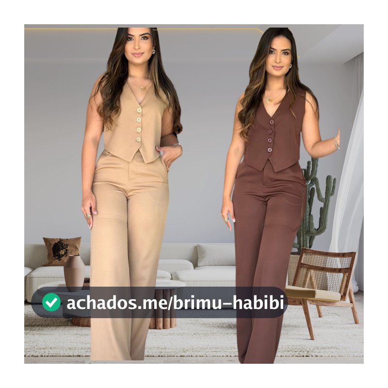 CONJUNTO  EM  ALFAIATARIA  CALÇA E  COLETE   LOOK CASUAL  CHIC TENDENCIA 2026🔥🔥🔥