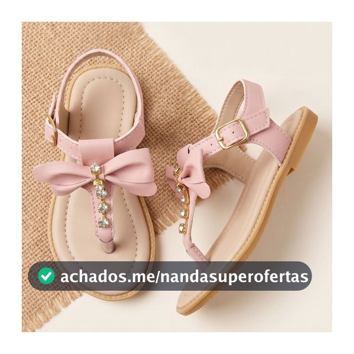 Sandália Infantil Menina Feminina Festa Laço Strass macia confortável antiderrapante batizado
