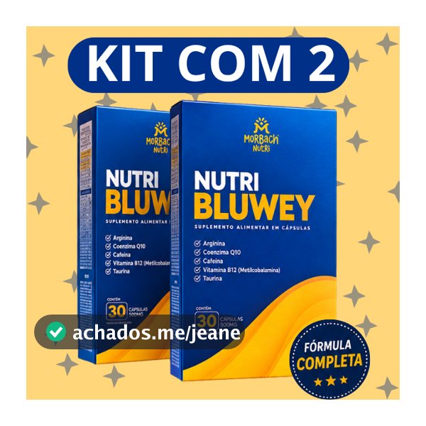 Kit 2 Nutri Bluwey 30 Cápsulas 500mg Suplemento Alimentar