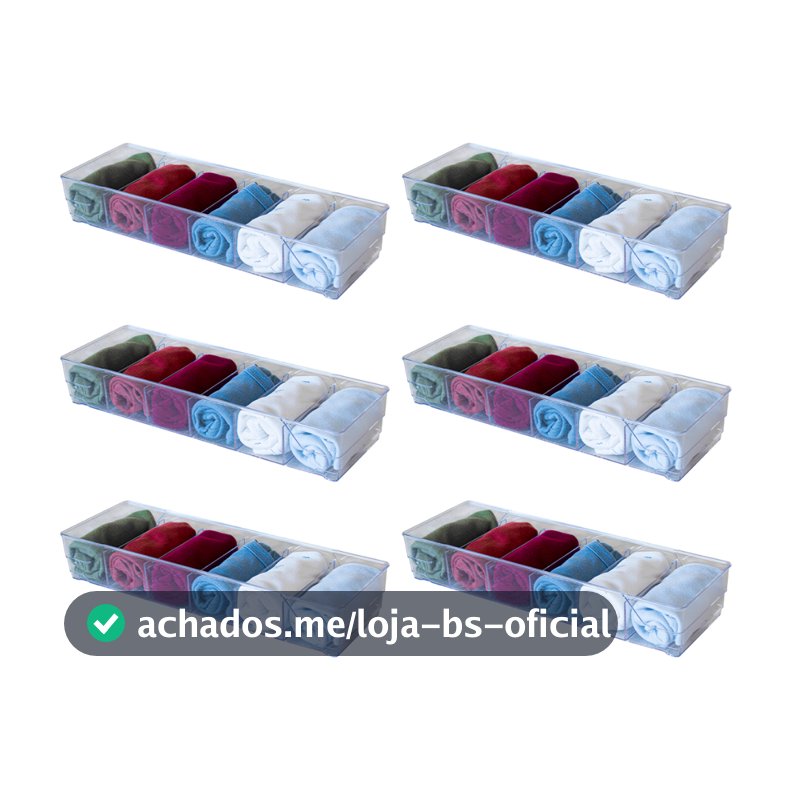 Kit 6 Colmeia Organizadora em Acrílico para Gavetas Calcinha Meia C/Divisória Roupinhas de bebe Body