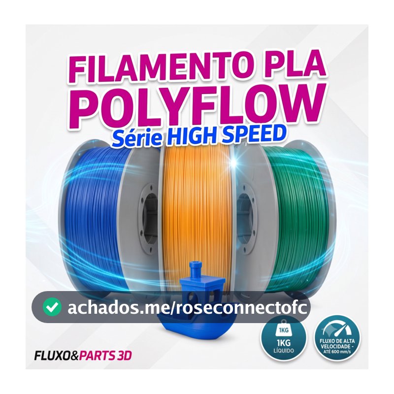 Filamento PLA Sólido High Speed Polyflow - Filamento para Impressora 3D