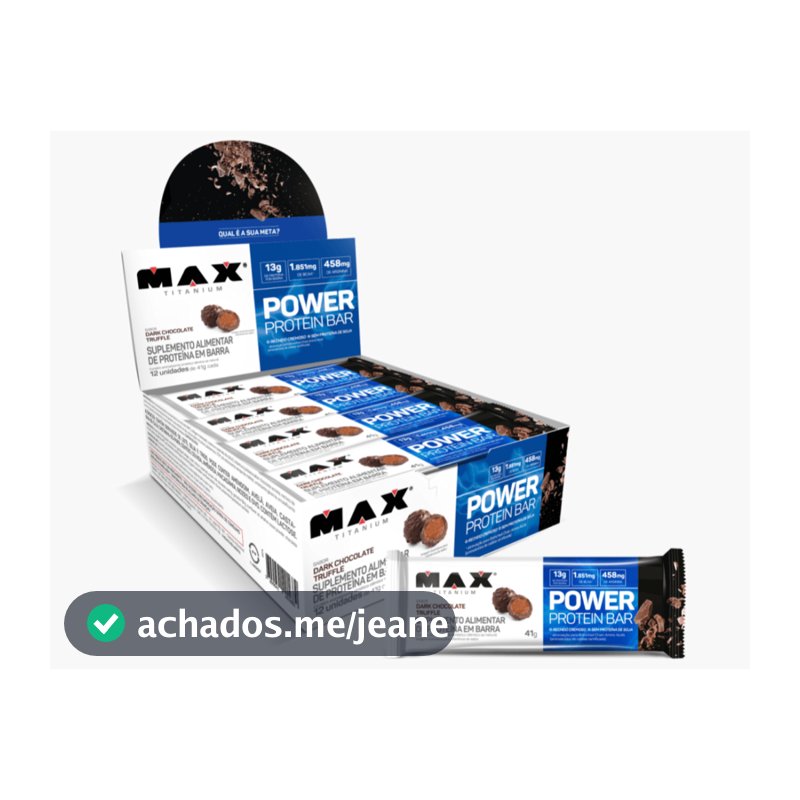 Barra de Proteina Power Protein Bar - 12 unidades - Max Titanium