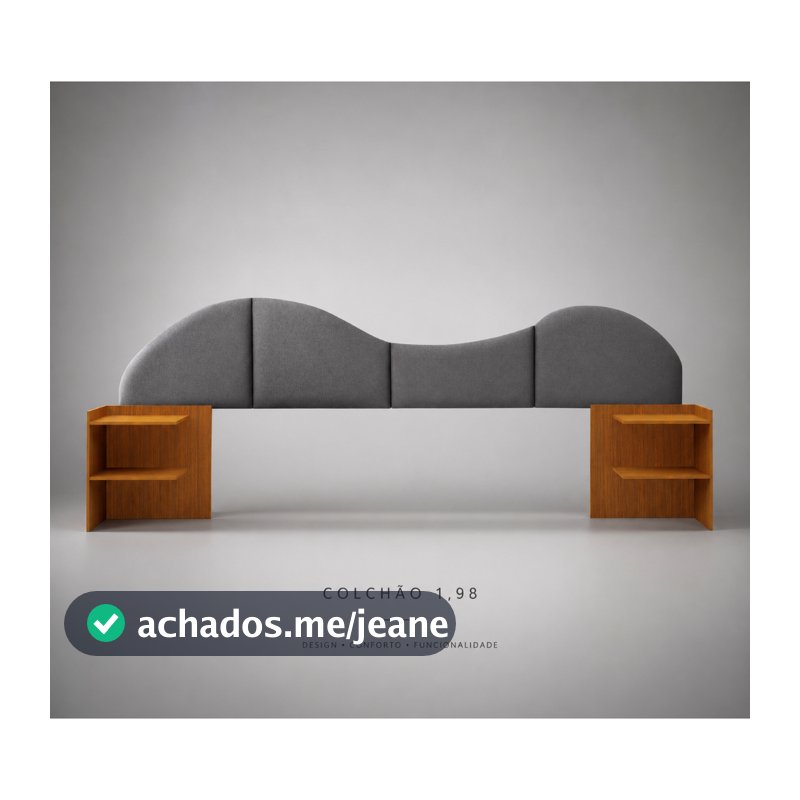 Cabeceira de Cama Box Casal Queen King Ajustavel Estofado Com Criado