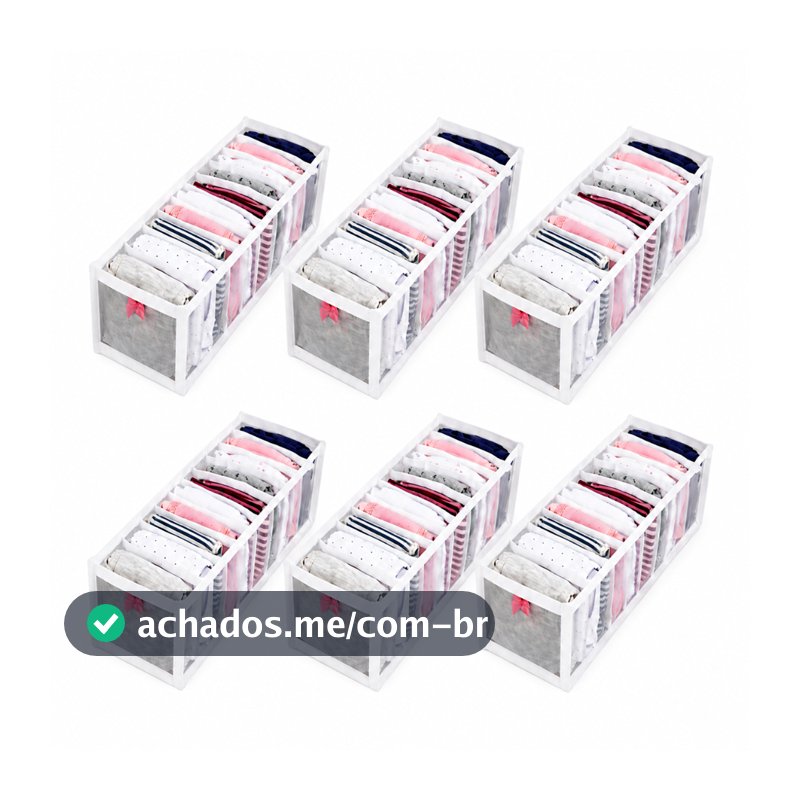 6 Colmeias Organizadoras Dobráveis de Armário e Gaveta para Calcinhas, Cuecas, Meias, Body RN