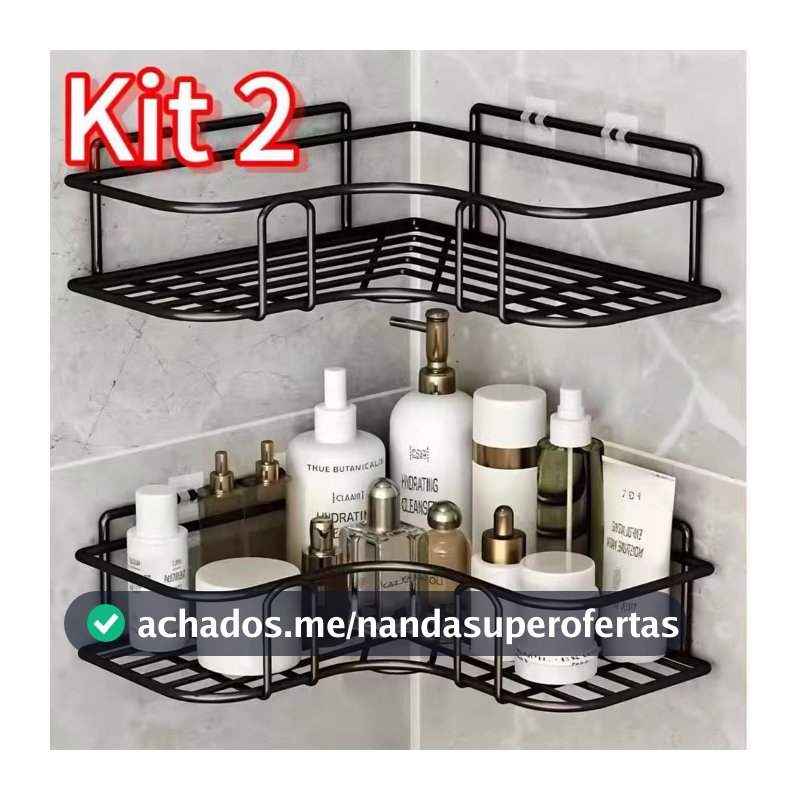 Prateleiras para Banheiro com Suporte e Alto Adesivos – Organizador de Shampoo, Sabonete, Cozinha e Lavanderia