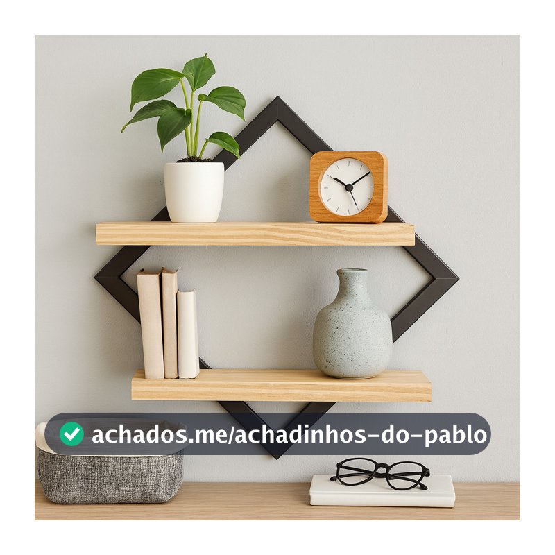 Quadro Decorativo Em Pinus Prateleira Dupla Nicho Expositor Organizador Decoração De Parede Com Bordas