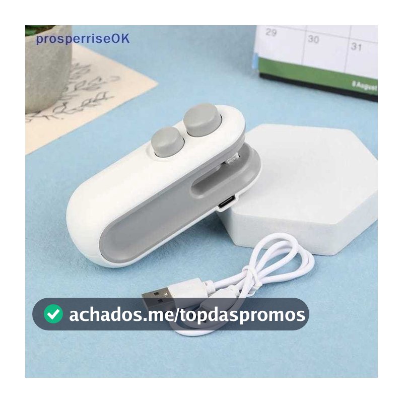 Mini Máquina Seladora De Embalagem 2 em 1 Recarregável 5v Bivolt