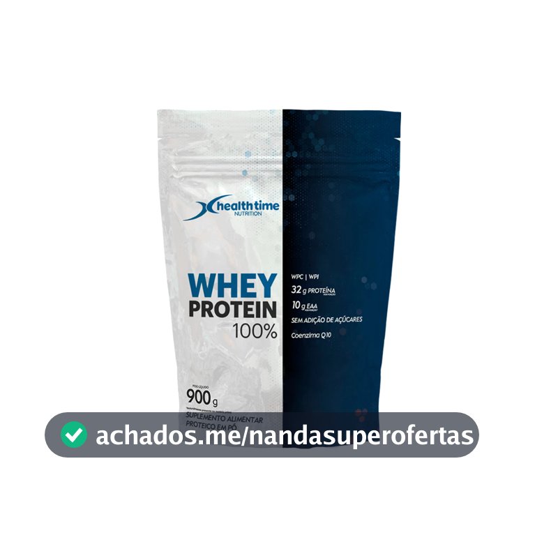 Whey Protein 100% Isolado Health Time 900g Zero Açúcar 32g Proteína