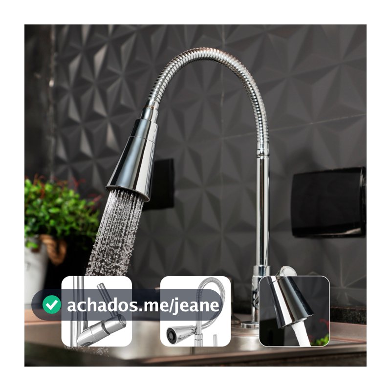 Torneira Gourmet Cozinha Bancada Pia Flexível 2 Jatos Abs