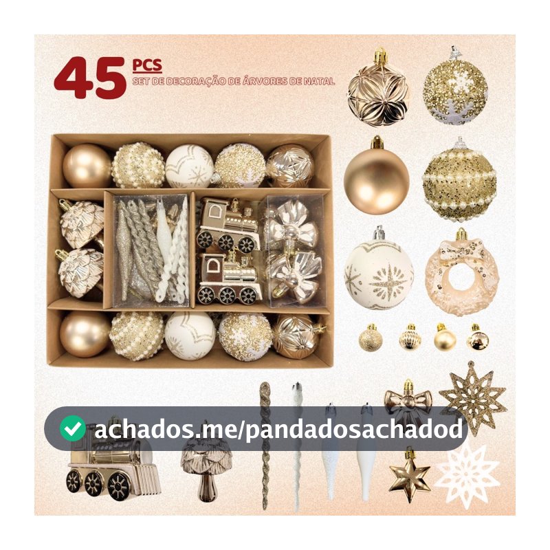 Kit 45 Bolas de Enfeites de Natal Decoração Natalina Árvore Bolinhas Pendentes