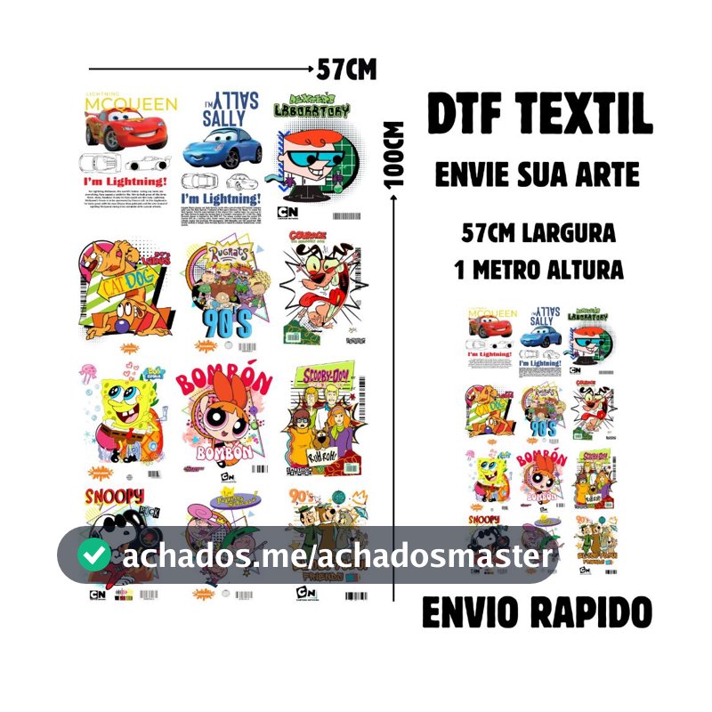 DTF TEXTIL 57CM LARGURA X 1 METRO ENVIE SUA ARTE PROMOÇÃO
