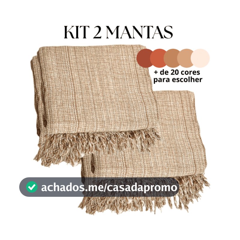 Kit 2 Mantas Decorativas Para Sofá Luxuosa Tamanho 210X120 Tecido 100% Algodão Casa Nova Elegante