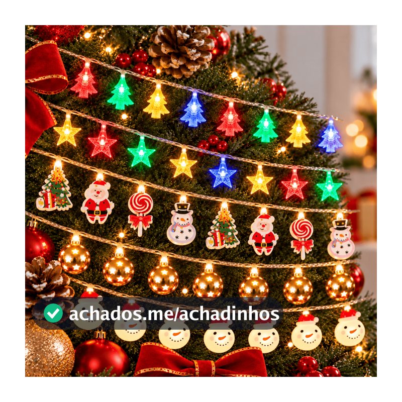 Cordões Decorativo de Natal Decoração Cordão Dourado Para Arvore de Natal 2 metros Enfeites Natalinos Bolas Natalinas