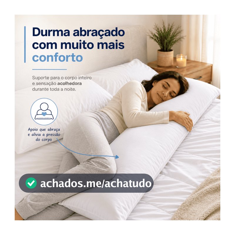 Travesseiro De Corpo Xuxao Gigante 1,30m x 40cm Fibra Siliconada Firme Antialérgico Lavável