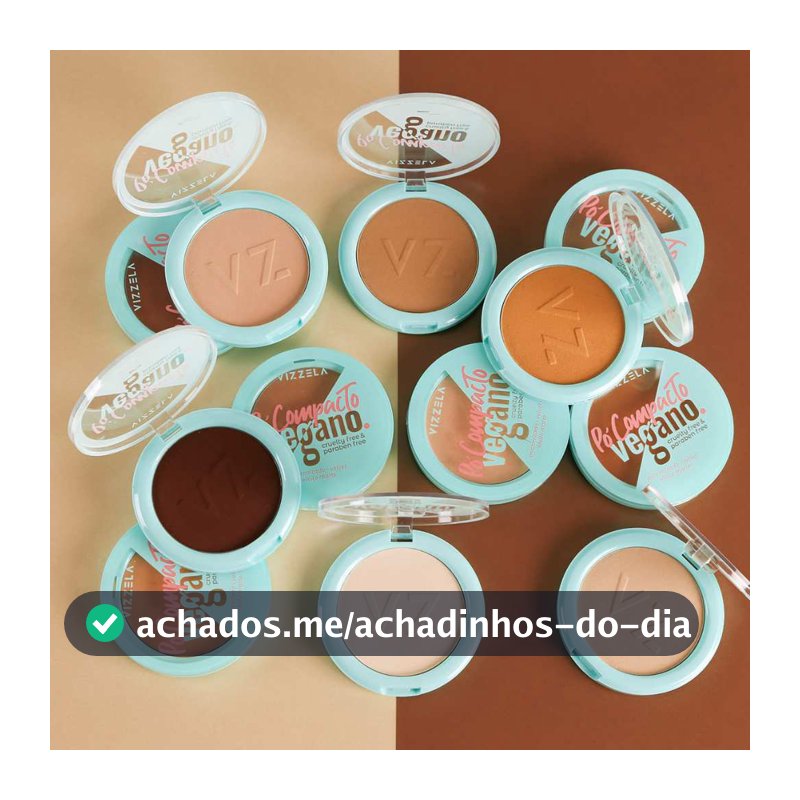 Pó Compacto Matte Controle Oleosidade Efeito Natural Vegano Original Vizzela