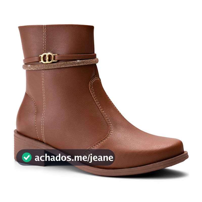 Bota Feminina Lumiss Montaria Rasteira Cano Baixo Strass