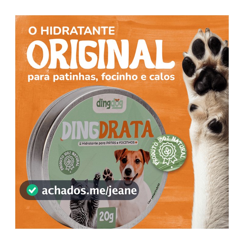 Hidratante de Focinho/Patinhas 100% Natural Cães e Gatos Ding Dog
