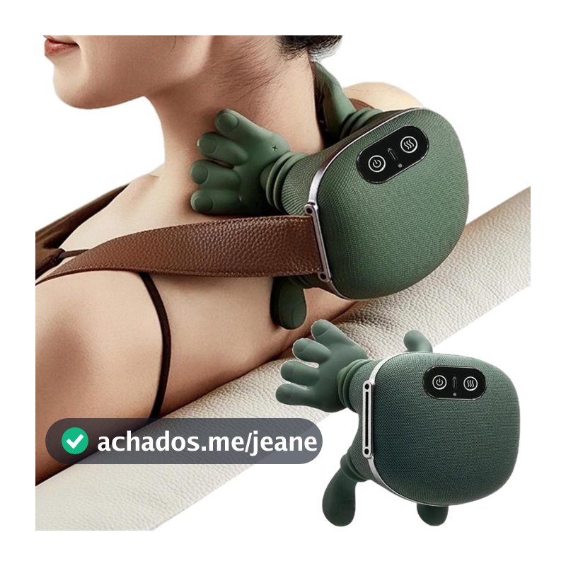 Massageador elétrico portátil pescoço calmante intensidade de 3 velocidades + aquecimento infravermelho