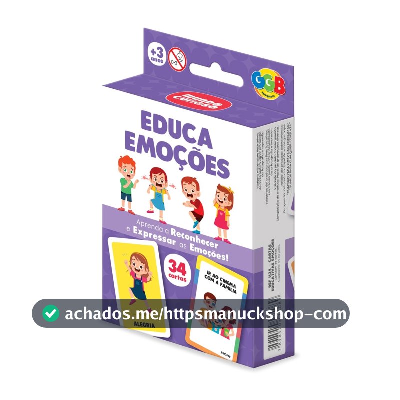 JOGO EDUCA EMOÇÕES 34 CARTAS GGB BRINQUEDO MESA IMAGENS EDUCATIVO BARALHO CRIANÇAS ALEGRIA EXPRESSAR