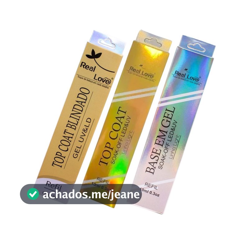 Kit 3 Sache Preparador Base Gel-Top Coat-Top Coat Blindado - Real love Sache vi vi