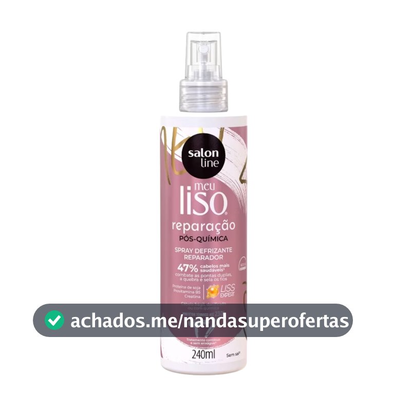 Spray Defrizante Protetor Termico Salon Line Meu Liso 240ml Proteção Térmica, Alinhamento Absoluto, Ação Antifrizz