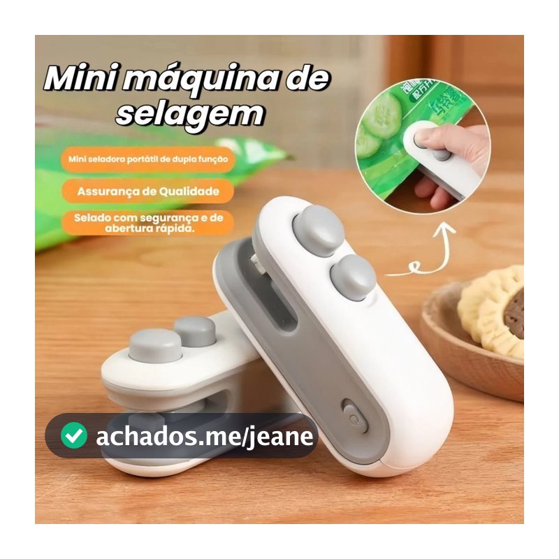 Mini Seladora Máquina Portátil Plástico Para Cozinha Sela Rapidamente Suas Embalagens Plásticas Sem Fio