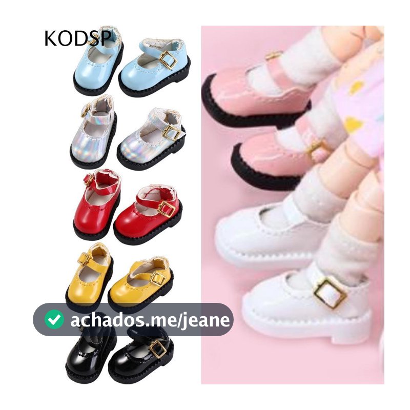 KODSP 1 Par De Sandálias De Boneca OB11 , Couro PU Bico Redondo 12 Sapatos BJD , Mini Princesa OB11 De 2.7  1.3 Cm
