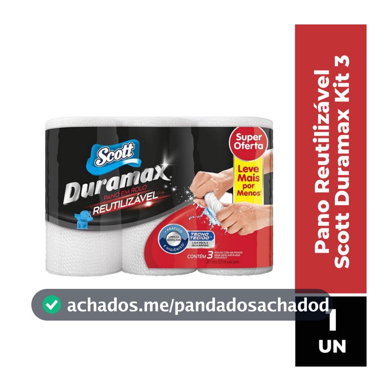Pano Reutilizável Scott Duramax Kit 3 Unidade Branco