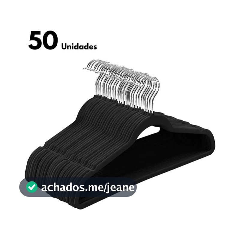 Cabide Veludo Adulto Antideslizante Kit 50 Unidade Fukuyama