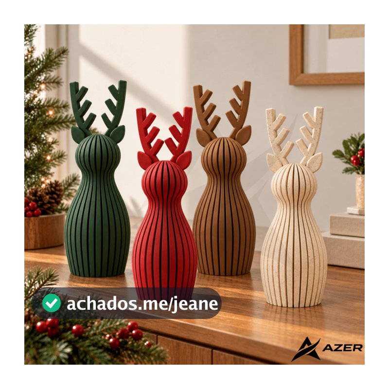 Rena Natalina Decorativa Enfeite Decoração de Natal Minimalista Moderna