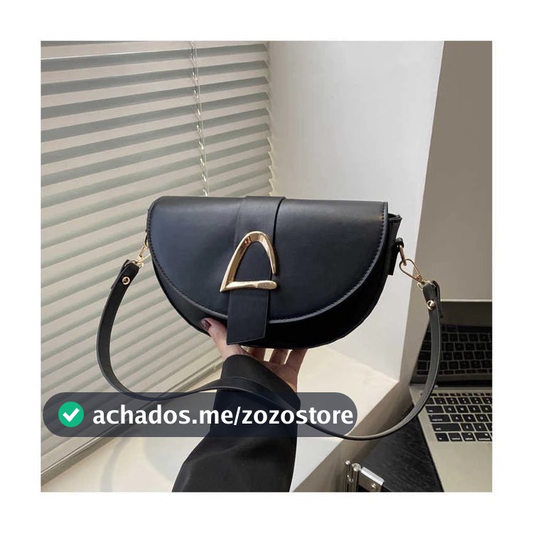 Bolsa feminina meia lua pequena com alça transversal regulável balada envio rápido