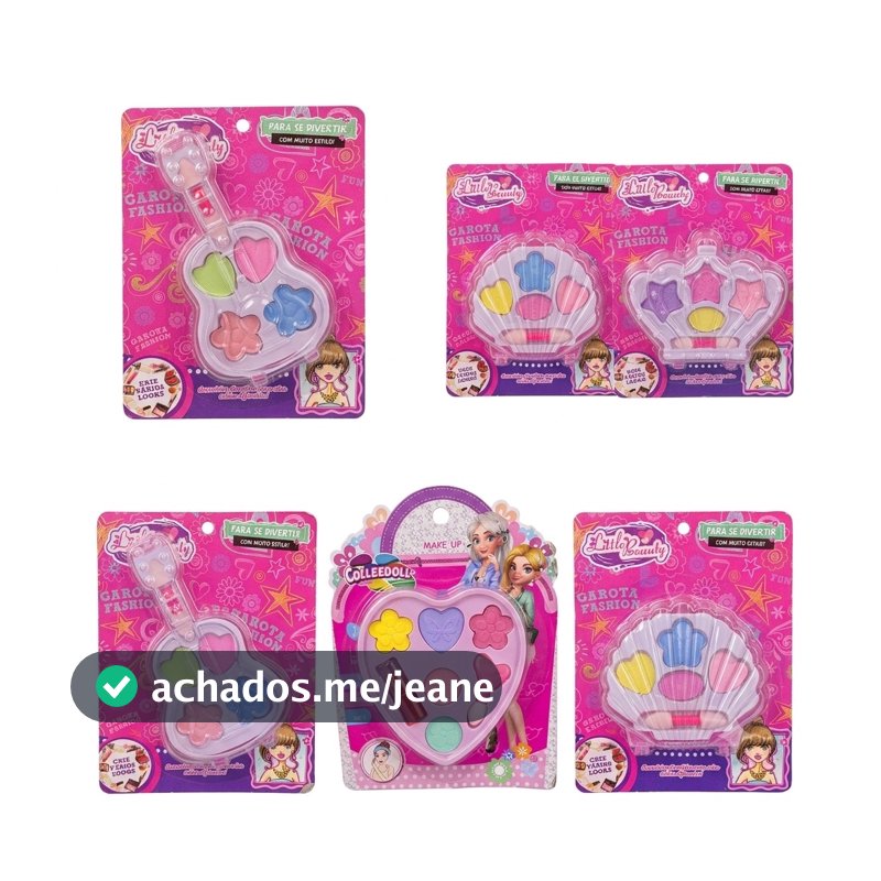 Kit Maquiagem Infantil Brinquedo Menina Atacado 1 2 ou 3 Unidades Paleta Coração Maquiagem de Brinquedo Infantil