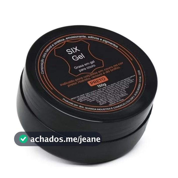 SIX Gel GRAXA EM GEL PRETO 150 g  PARA COURO: SAPATO SOCIAL, BOTINA, COTURNO, BOTAS