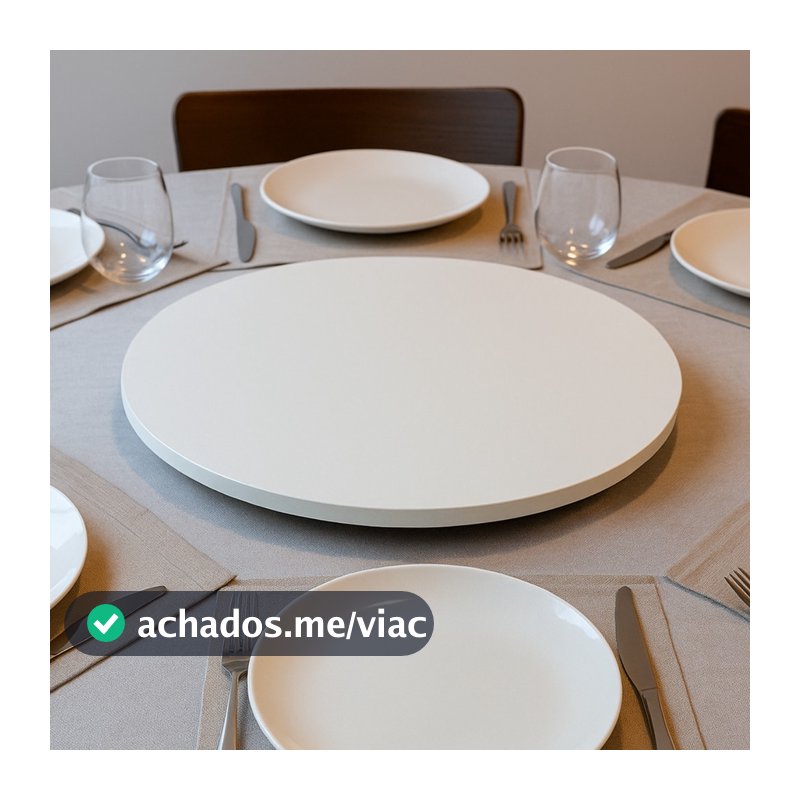 Prato Centro de Mesa Jantar Girátorio Branco 30cm Bandeja Decorativa Mesa Posta Decoração